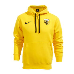 ΑΕΚ Ανδρικό Φούτερ Κίτρινο με Κουκούλα